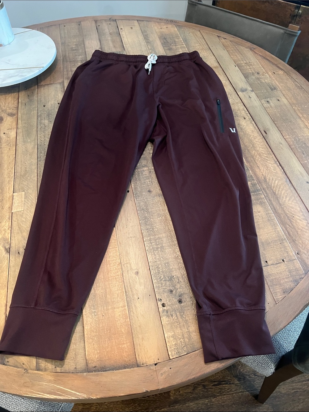 Vuori Maroon Sunday Performance Joggers with Zipper Pocket